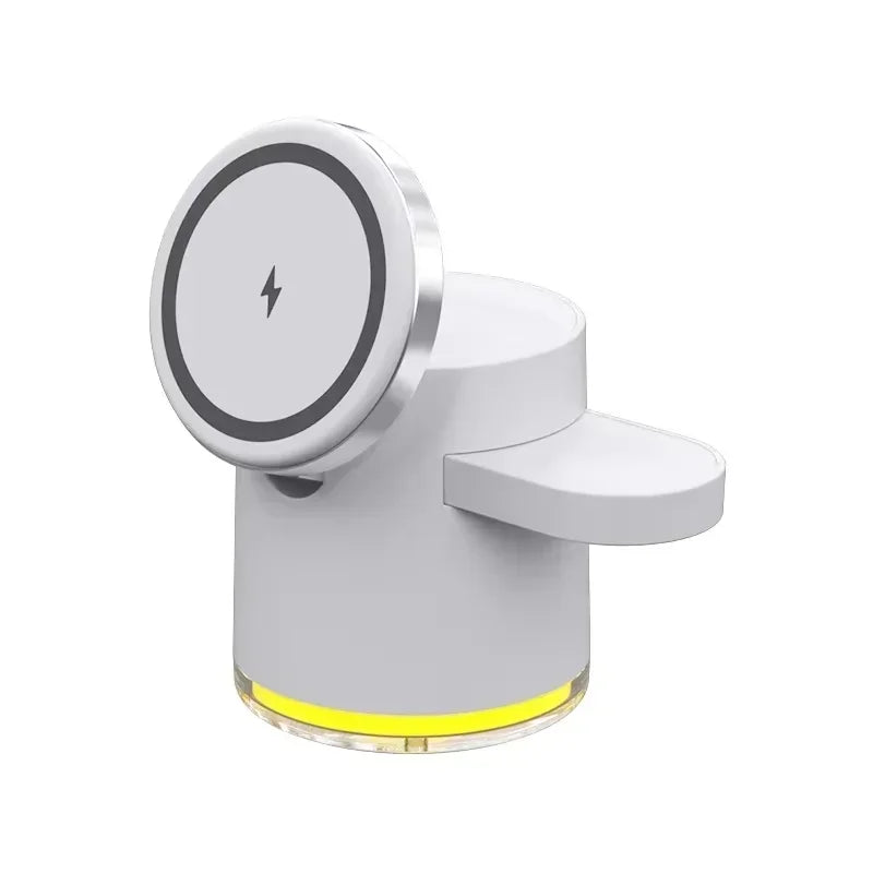 Qi2 Charger with Night lamp 3in1 Magsafe Wireless Chargers Station for iPhone & Samsung Apple Watch Magnetic Accessory