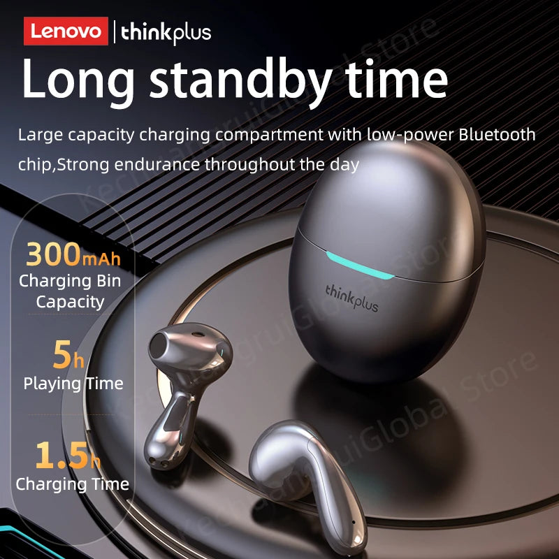 Original Lenovo LP48 TWS Wireless Bluetooth 5.4 Earphone Gaming HIFI Music  Noice Cancelling Dual Mode