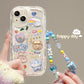 Korean 3D Bear Hang Phone Chain Lanyard Clear Soft Phone Case For iPhone 17 Air 16 15 14 Pro Max 11 13 12 Mini Plus Cute Cover