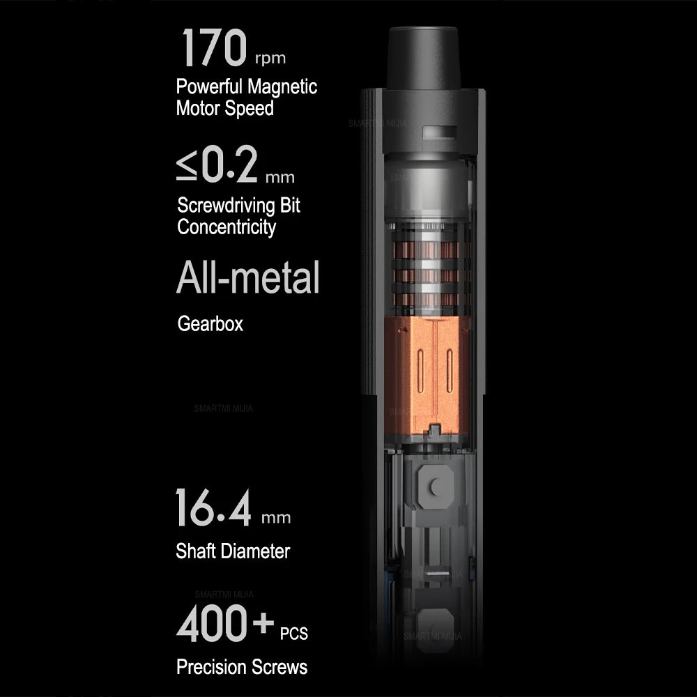 XIAOMI MIJIA Electric Precision Screwdriver – 24 S2 Steel Bits, 2 Torque Settings, 400+ Screws per Charge for Smart Home Repair