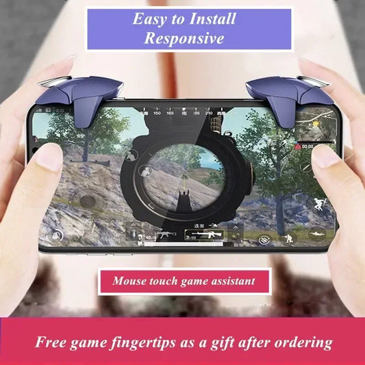 2Pcs Mobile Game Triggers – 4-Finger L1R1 Aim & Shoot Buttons for PUBG, iPhone & Android