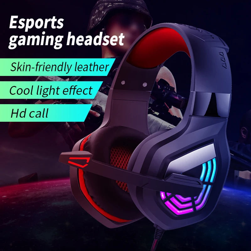 G7 LED Light Gaming Headset USB Stereo Surround Wired Noise Cancelling Microphone