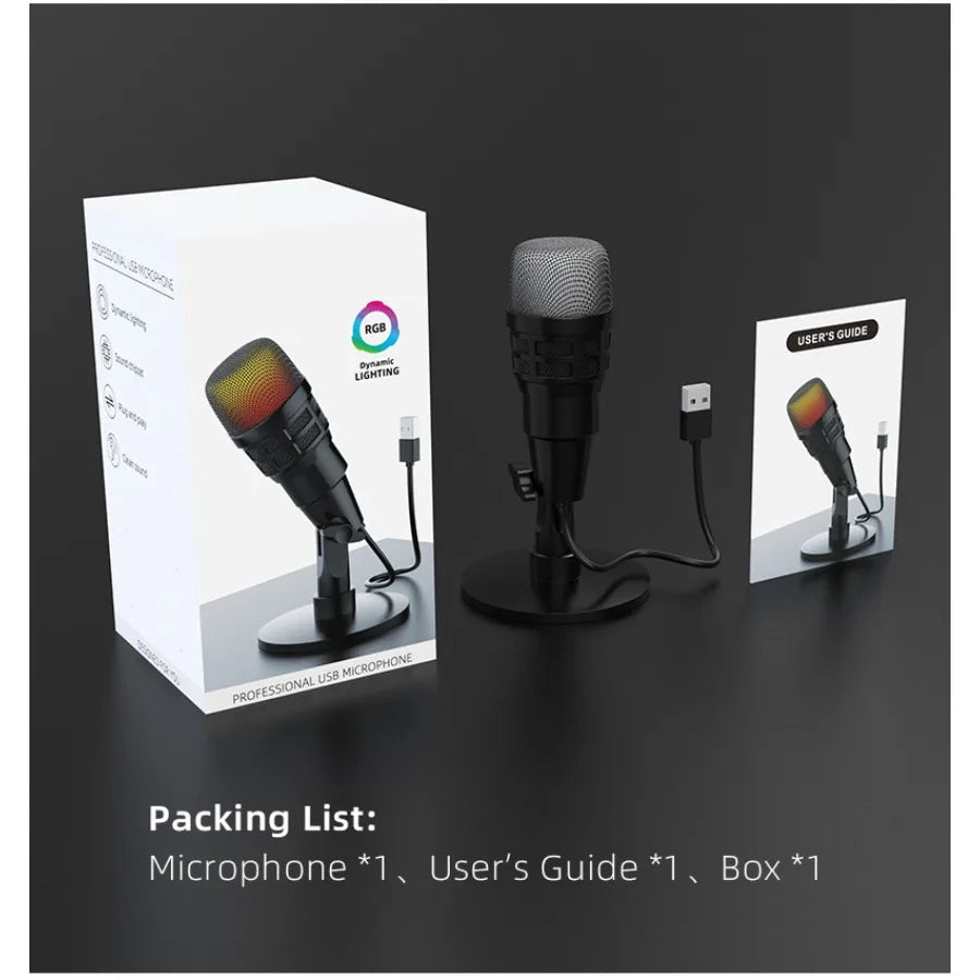 USB Condenser Microphone – Noise Cancelling Mic for PC, Mac, Streaming & Gaming