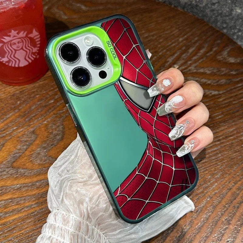 Marvel Spider Man Half Face Cool Phone Case For iPhone 16 15 14 13 12 11 Pro Max XR XS 7 8 Plus MINI Y2K Anti Fall Cute