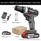 Industrial grade brush electric drill,  screwdriver, self-locking metal clamp, wireless power driver, DC lithium-ion bat