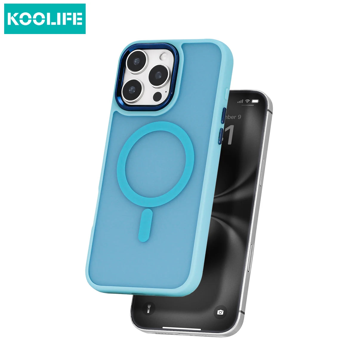 Koolife Skin-Feel Electroplated Frosted Magnetic Phone Case with Wireless Charging Pc+Tpu for iPhone 11 12 13 14 15 16 Pro Max