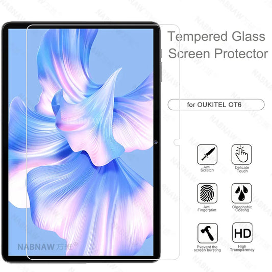 2 Pieces HD Scratch Proof Screen Protector Tempered Glass For OUKITEL OT6 10.1-inch Tablet Oil-coating Film