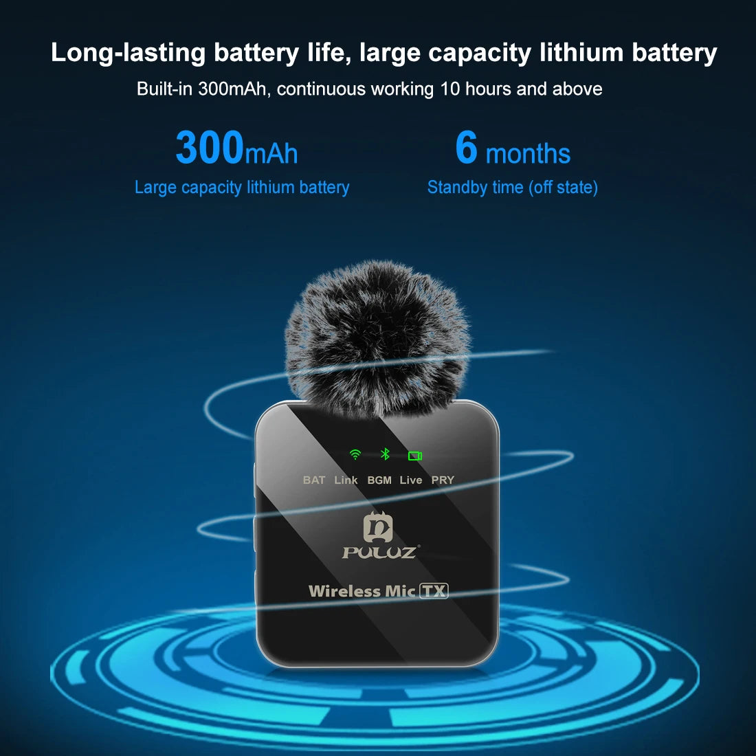 PULUZ 2.4G Wireless Lavalier Microphone – Live Streaming & Gaming Mic for iPhone, Android & Camera