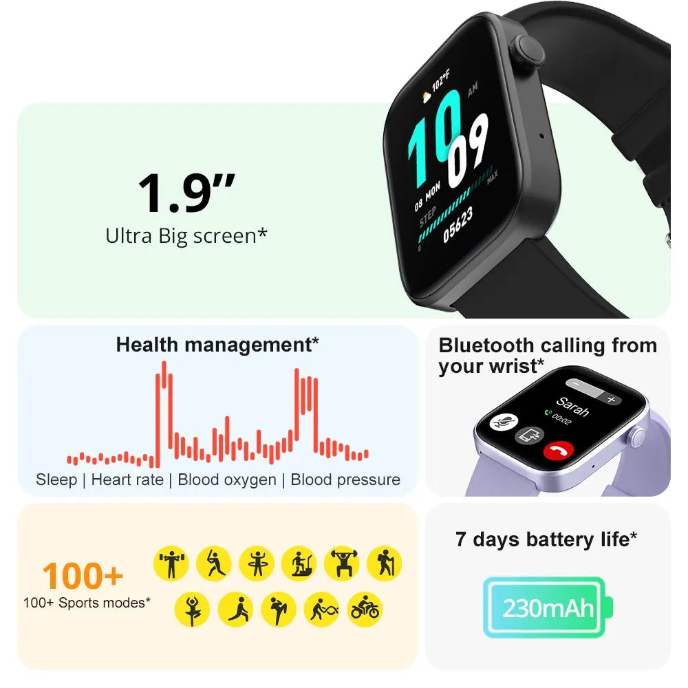 COLMI P71 Voice Calling Smartwatch Men Health Monitoring IP68 Waterproof Smart Notifications Assistant Women