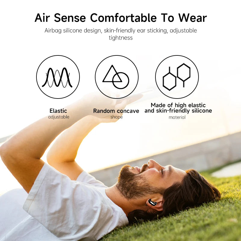 Wireless Bluetooth Sports Earphones Waterproof Sweatproof Noise Reduction Open Ear Clip Earbuds with Charging Case 5.3 Bluetooth