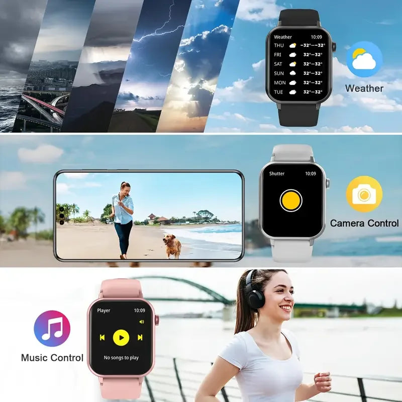 KESHUYOU 2025 New Smart Watch Bluetooth Talk Heart Rate Monitor Sports Health IP68 Waterproof