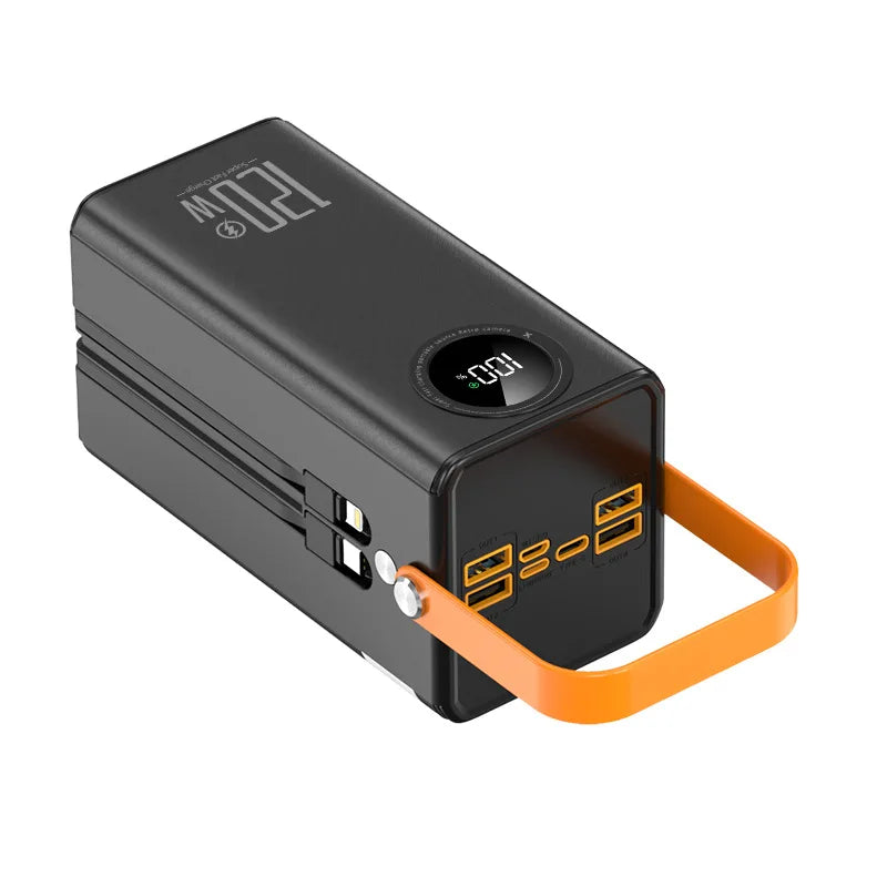 Super Fast Charging 160,000 MAh Power Bank Comes with Line Outdoor Camping Large Capacity BCAK Mobile Power Supply 50000mah