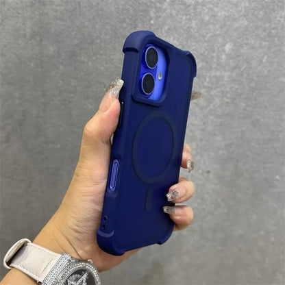 Magnetic Luxury Matte Fall prevention  Armor Shockproof Case For iPhone 15 14 13 12 16 Pro Max Wireless Charge For Magsafe