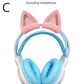 Pink Silicone Cat Ears For Headphones Black Wireless Wired Headset Gamer Cute Ears Lovely Kids Girls Helmet Gaming Accessories ﻿