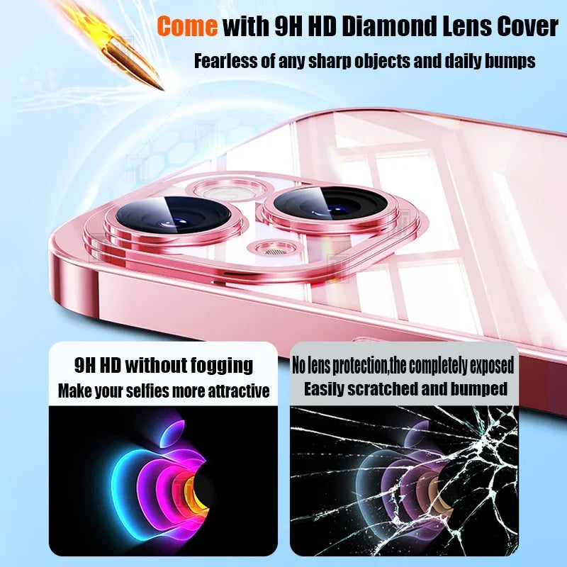 Official 17 Air Series Original Color Phone Case for iPhone 16 15 14 13 12 11 Pro Max Plus Transparent Simplicity TPU Soft