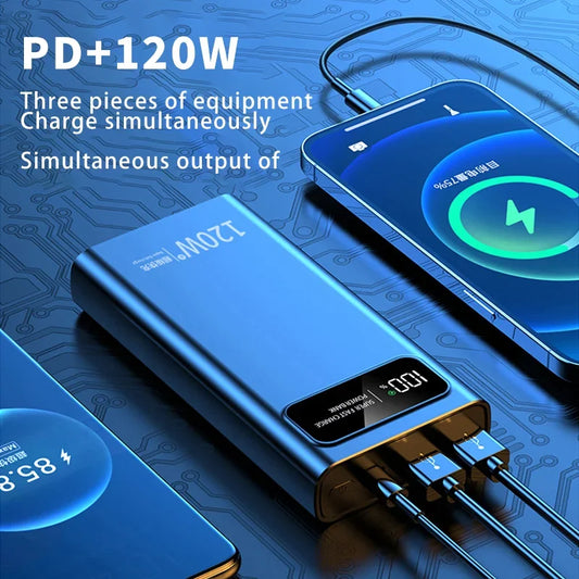 VIVO 200000mAh LED Digital Display Power Bank High Capacity 120W Super Fast Charging Portable External Battery For IPhone New