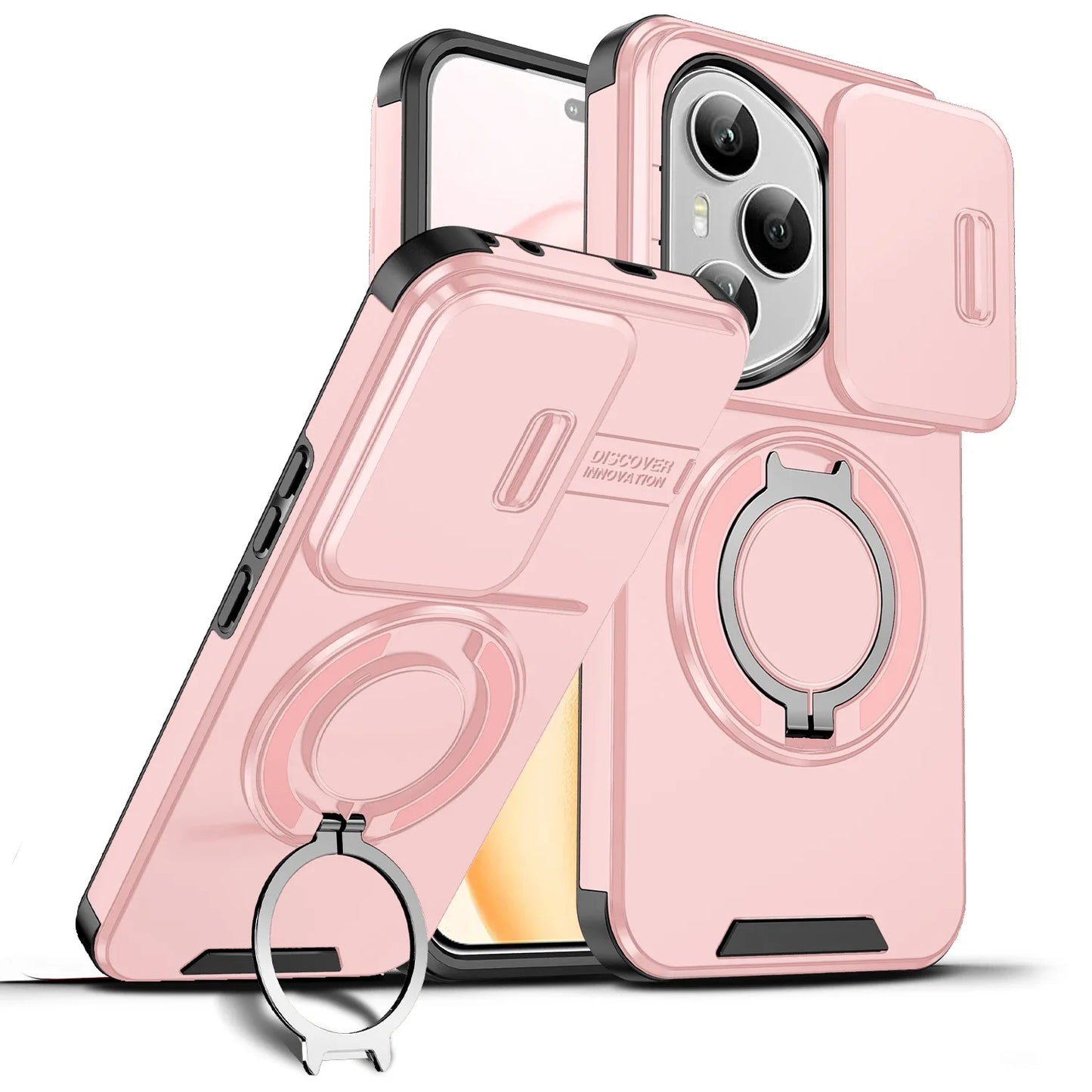 Shockproof Magnetic Case for Honor 400 Pro 5G Slide Camera Lens Ring Stand Protect Cover for Honor 400 Lite X9C Magic7
