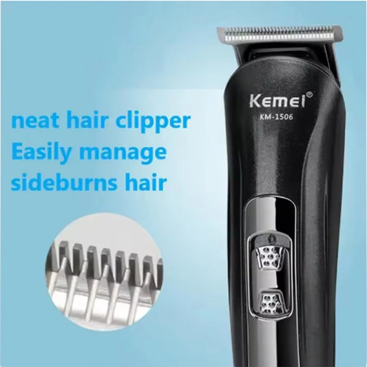 Kemei KM-1506 3-in-1 Electric Shaver – Rechargeable Hair & Nose Trimmer for Men