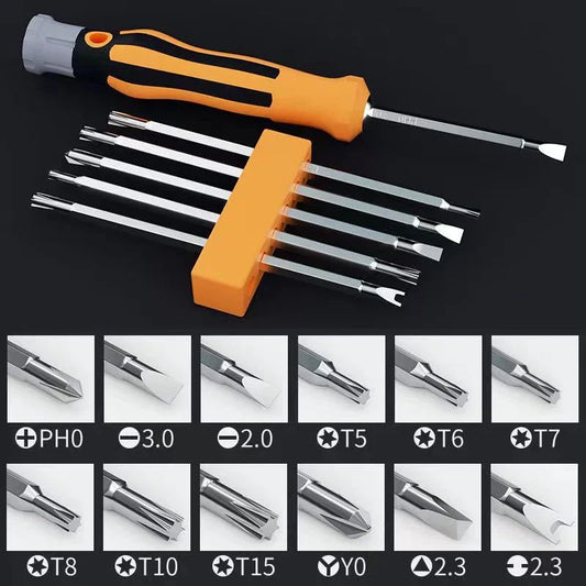 12-in-1 Magnetic Phillips Screwdriver Set – Precision Multifunctional Hand Tools, Cross & Flat Tips
