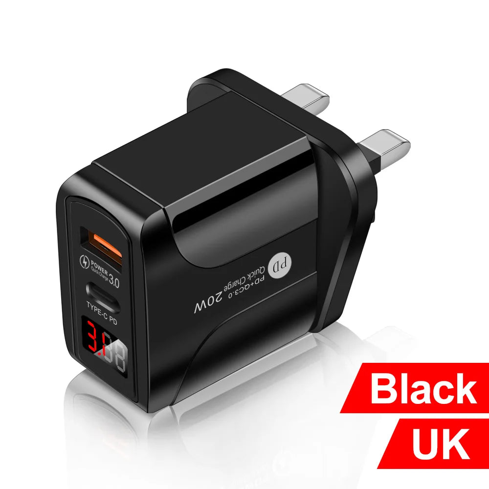 PD 20W USB Charger Fast Type C Mobile Phone QC 3.0 For Iphone 14 15 Huawei Xiaomi Samsung USB