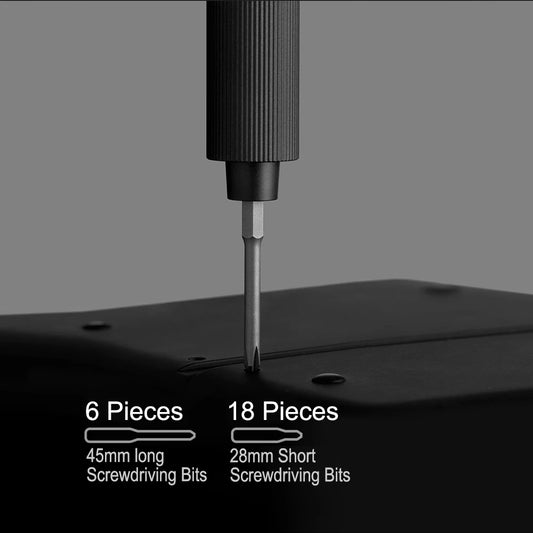 XIAOMI MIJIA Electric Precision Screwdriver – 24 S2 Steel Bits, 2 Torque Settings, 400+ Screws per Charge for Smart Home Repair