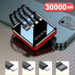 30000mAh Powerbank Mirror Digital Display Screen Built-In Cord Mobile Power Supply Compact External Battery For iphone Samsung