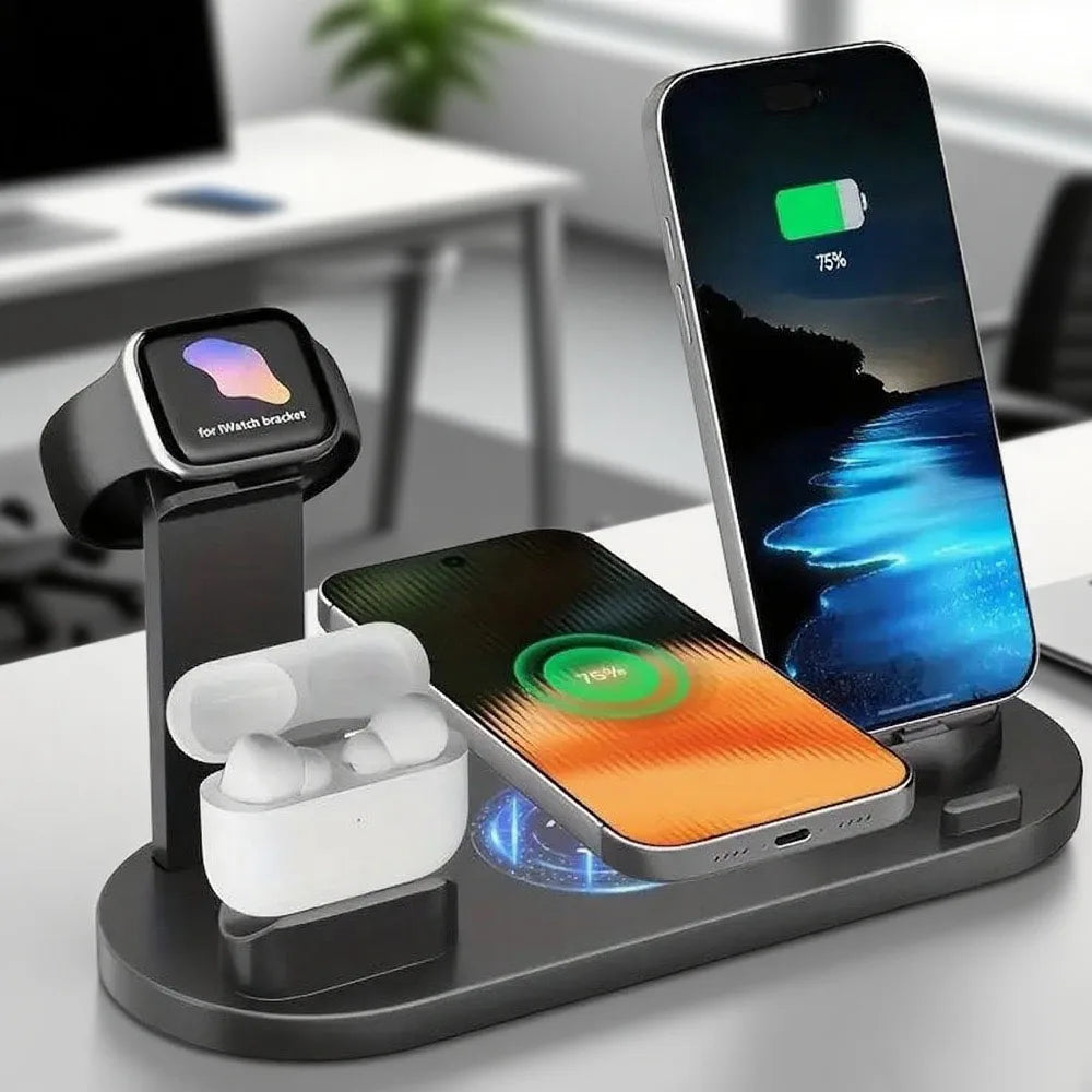 Universal Wireless Charging Station for iPhone 16, 15, 14, 13, 12, 11 Pro Max/Pro/Mini/Plus & for AirPods Pro 2 - Quick Charge