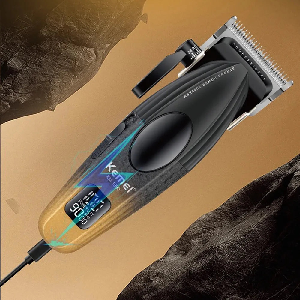 Kemei Professional Barber Clipper – Cordless, Metal Body, 9000RPM