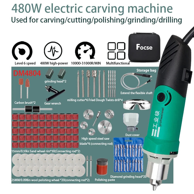 OCSE Engraver Drill  Variable Speed Rotary Tool  Mini Engraving Drill  Flexible Shaft Drill  Dremel Style Rotary Tool  Electric Engraving Machine  DIY
